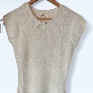 White Fuzzy Knit Mini Dress